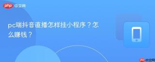 pc端抖音直播怎样挂小程序？怎么赚钱？