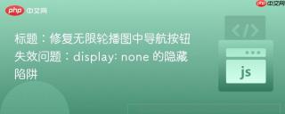 标题：修复无限轮播图中导航按钮失效问题：display: none 的隐藏陷阱
