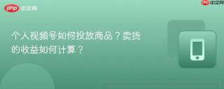 个人视频号如何投放商品？卖货的收益如何计算？