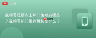视频号短期内上热门策略有哪些？视频号热门推荐机制是什么？