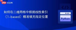 如何在二维网格中根据线性索引（1-based）精准填充指定位置