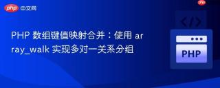 PHP 数组键值映射合并：使用 array_walk 实现多对一关系分组