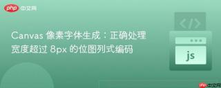 Canvas 像素字体生成：正确处理宽度超过 8px 的位图列式编码