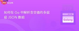 如何在 Go 中解析含空值的多层级 JSON 数组