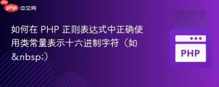 如何在 PHP 正则表达式中正确使用类常量表示十六进制字符（如 &nbsp;）