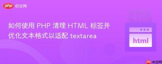 如何使用 PHP 清理 HTML 标签并优化文本格式以适配 textarea