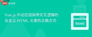 Vue.js 中动态渲染带交互逻辑的自定义 HTML 元素的正确方式