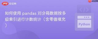 如何使用 pandas 对分箱数据按多级索引进行计数统计（含零值填充）