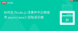 如何在 Node.js 流事件中正确使用 async/await 获取返回值