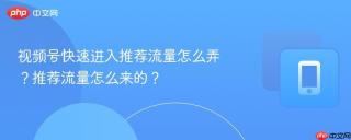 视频号快速进入推荐流量怎么弄？推荐流量怎么来的？