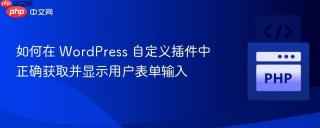 如何在 WordPress 自定义插件中正确获取并显示用户表单输入