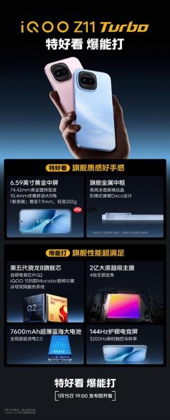 iQOO Z11 Turbo核心配置一图了解：第五代骁龙8、2亿大底主摄