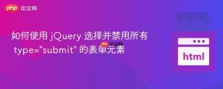 如何使用 jQuery 选择并禁用所有 type=