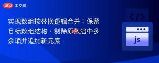 实现数组按替换逻辑合并：保留目标数组结构，剔除原数组中多余项并追加新元素