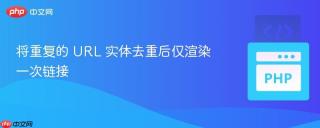将重复的 URL 实体去重后仅渲染一次链接