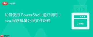 如何使用 PowerShell 递归调用 Java 程序批量处理文件路径