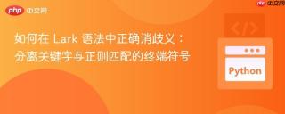 如何在 Lark 语法中正确消歧义：分离关键字与正则匹配的终端符号