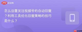 怎么设置关注视频号的自动回复？利用工具优化回复策略的技巧是什么？