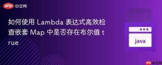 如何使用 Lambda 表达式高效检查嵌套 Map 中是否存在布尔值 true