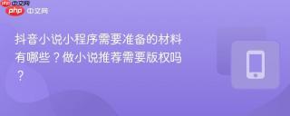 抖音小说小程序需要准备的材料有哪些？做小说推荐需要版权吗？