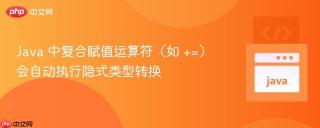 Java 中复合赋值运算符（如 +=）会自动执行隐式类型转换