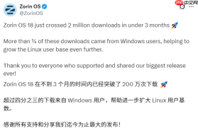 “Windows 10 最佳替代” Zorin OS 18 下载量已突破 200 万次