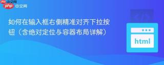 如何在输入框右侧精准对齐下拉按钮（含绝对定位与容器布局详解）