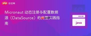 Micronaut 动态注册与配置数据源（DataSource）的完整实践指南