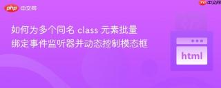 如何为多个同名 class 元素批量绑定事件监听器并动态控制模态框
