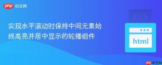 实现水平滚动时保持中间元素始终高亮并居中显示的轮播组件