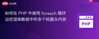 如何在 PHP 中使用 foreach 循环动态渲染数组中的多个标题与内容