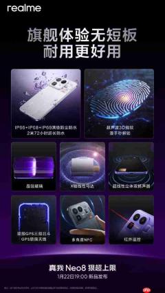 旗舰配置无短板 真我Neo8支持超声波3D指纹、满级防尘防水