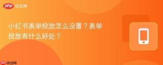 小红书表单投放怎么设置？表单投放有什么好处？