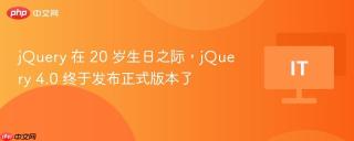 jQuery 在 20 岁生日之际，jQuery 4.0 终于发布正式版本了