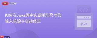 如何在Java类中实现矩形尺寸的输入校验与自动修正