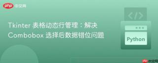 Tkinter 表格动态行管理:解决 Combobox 选择后数据错位问题