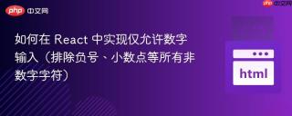 如何在 React 中实现仅允许数字输入(排除负号、小数点等所有非数字字符)