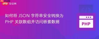 如何将 JSON 字符串安全转换为 PHP 关联数组并访问嵌套数据