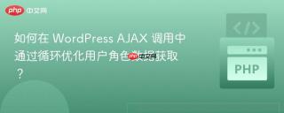 如何在 WordPress AJAX 调用中通过循环优化用户角色数据获取？