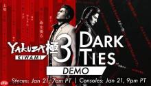 存档不继承！《如龙：极3/如龙3外传Dark Ties》Demo试玩定档
