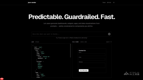 json-render— Vercel开源的AI生成UI渲染可控方案