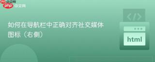 如何在导航栏中正确对齐社交媒体图标（右侧）