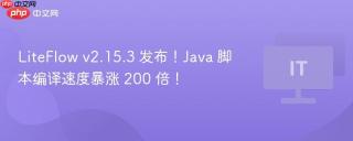 LiteFlow v2.15.3 发布！Java 脚本编译速度暴涨 200 倍！