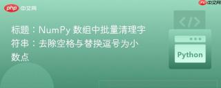 numpy 数组中批量清理字符串：去除空格与替换逗号为小数点 - php中文网