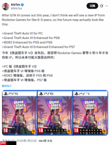 前作活了十几年 《GTA6》也会横跨三代主机吗？
