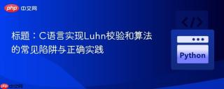 C语言实现Luhn校验和算法的常见陷阱与正确实践