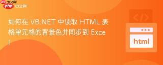 如何在 VB.NET 中读取 HTML 表格单元格的背景色并同步到 Excel