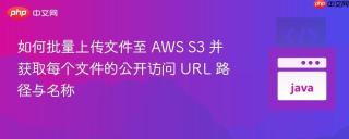 如何批量上传文件至 AWS S3 并获取每个文件的公开访问 URL 路径与名称
