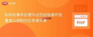 如何在事件处理中动态获取循环变量值以控制对应音频元素
