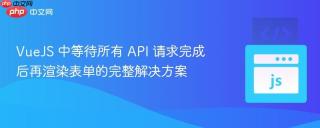 VueJS 中等待所有 API 请求完成后再渲染表单的完整解决方案